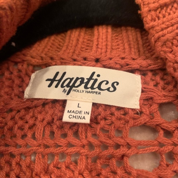 Rust Open-Knit Cardigan - Picture 3 of 9